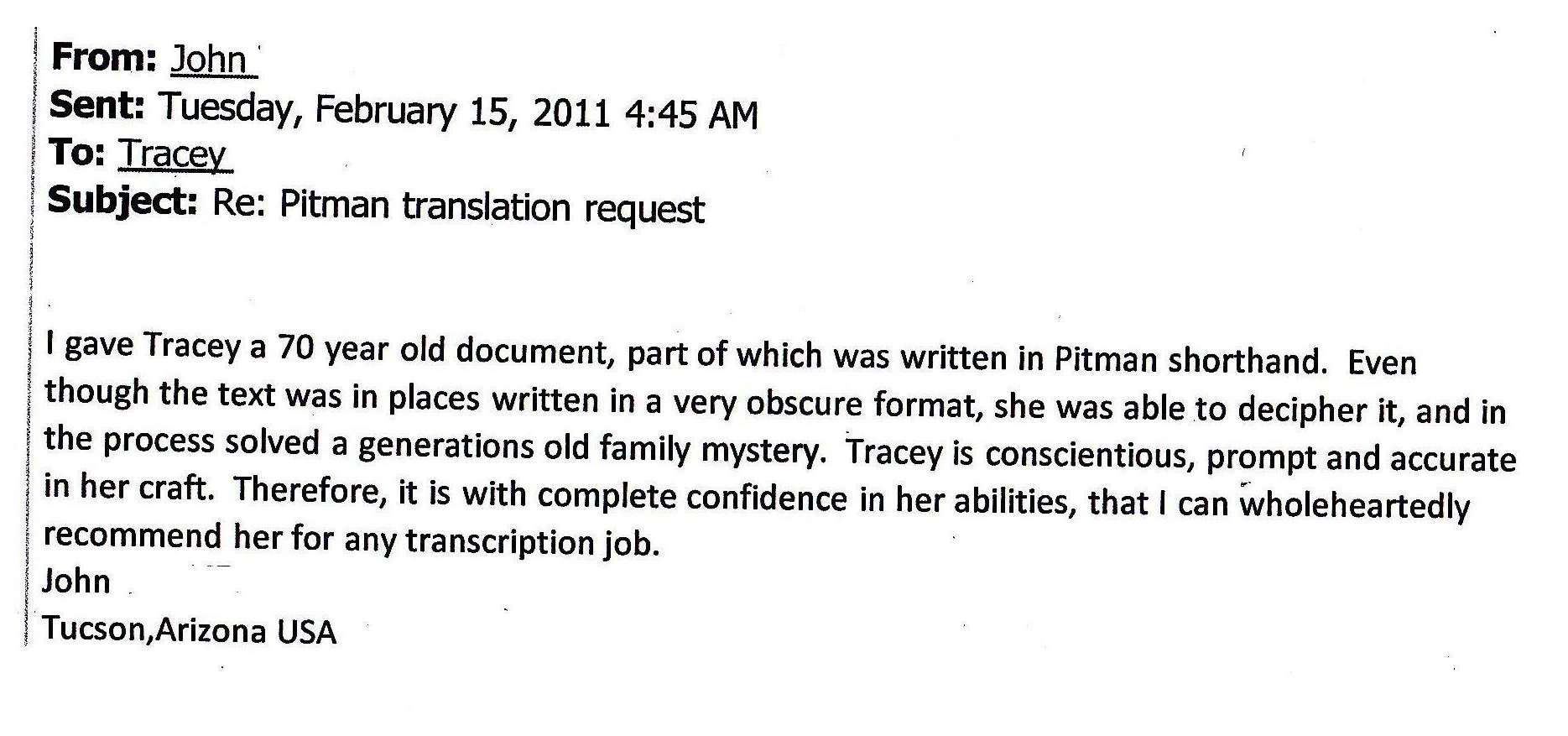 Reference John Arizona